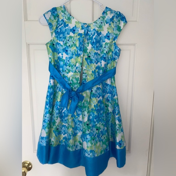 Girls dress. Brand: Jona Michelle. Size: 10. Color: blue green white. - Picture 2 of 7